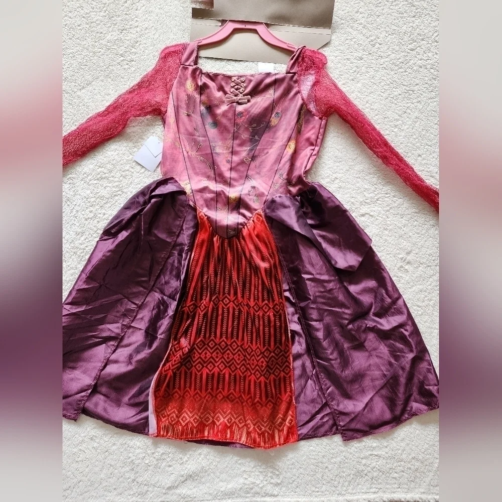 NEW girl's Halloween costume Hocus Pocus Sarah outfit dress and petticoat set